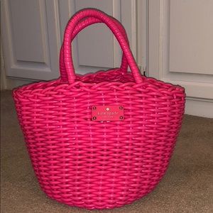 Kate Spade Pink Plastic Woven Bag